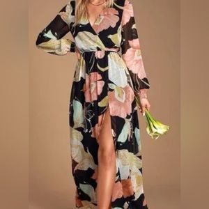 Lulus extra small long sleeve side, slit dress